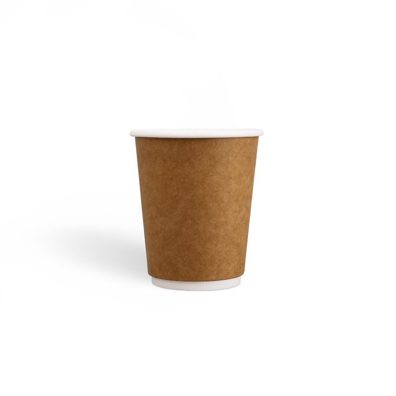 8oz Tasses à café kraft à double paroi avec revêtement PE