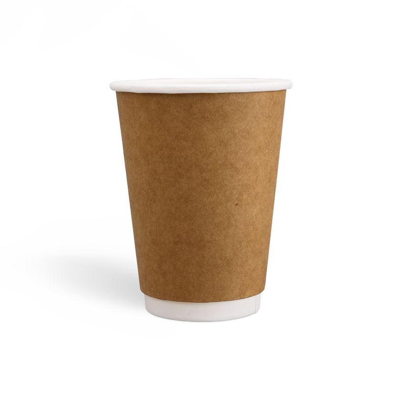 12oz Tasses à café kraft à double paroi avec revêtement PE