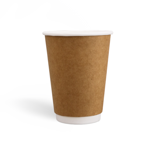12oz Tasses à café kraft à double paroi avec revêtement PE