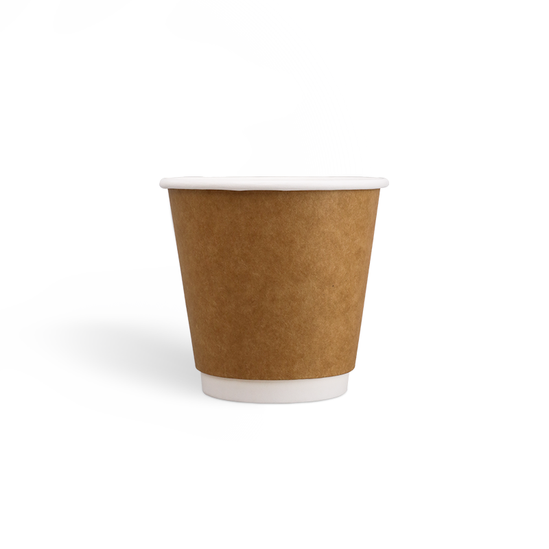 E8oz Tasses à café kraft à double paroi avec revêtement PE