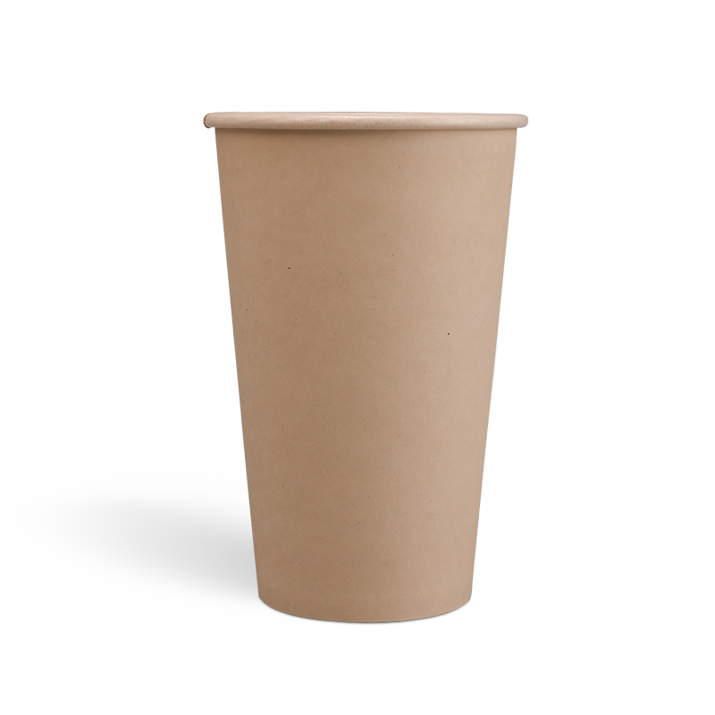 16oz Tasses à café en bambou à paroi simple avec revêtement PE
