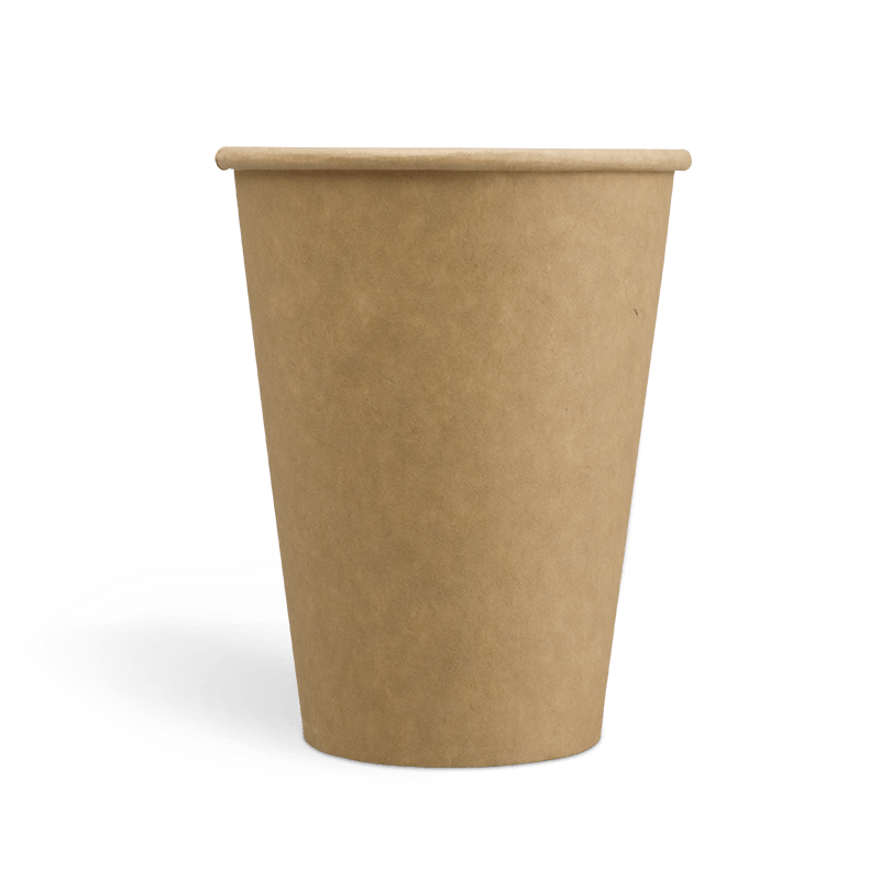 12oz Tasses à café kraft à paroi simple avec revêtement PE