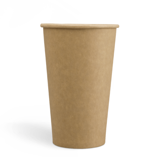 20oz Tasses à café kraft à paroi simple avec revêtement PE